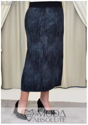 Жіноча спідниця міді в рубчик з бічним розрізом А 24137